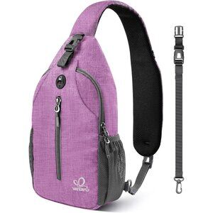 Men Purple 1 Crossbody Sling Backpack Sling Bag Travel Hiking Chest Daypack